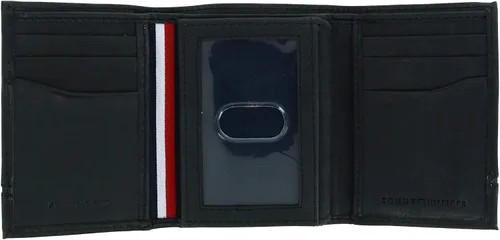Miniatura 4 de Tommy Hilfiger Billetera de cuero Leif RFID triple con doble identificación, color negro
