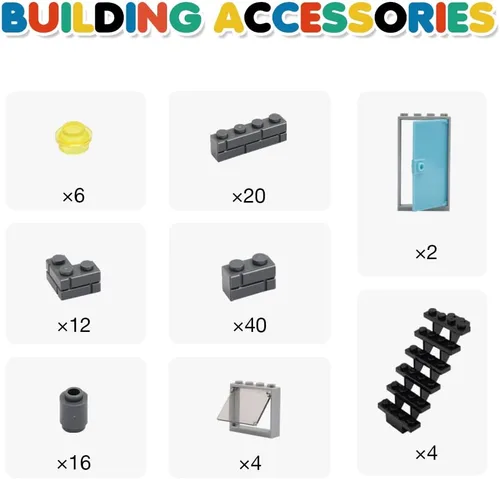 Miniatura 4 de Lekebaby Juego clásico de ladrillos de construcción de 604 piezas para niños, juego creativo, compatible con todas las principales marcas, juguete