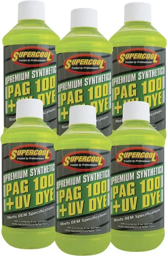 Miniatura 6 de TSI Supercool P100-8D Aceite PAG Viscosidad 100 con tinte U/V 8 onzas 1-Pack