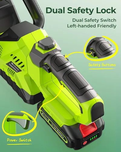 Miniatura 6 de Cortesetos de 20'' inalámbrico con batería, recortador de arbustos eléctrico manual de 3000RPM con 2 piezas de baterías recargables de 2000mAh