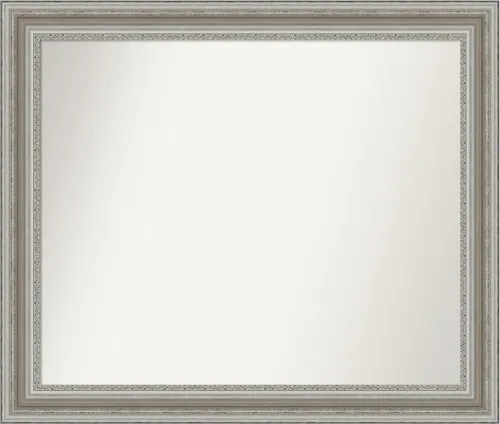 Miniatura 334 de Amanti Art Espejo de baño plateado para sobre el fregadero, 26 x 26 pulgadas, espejo cuadrado de plata antigua, marco de madera tradicional mediano