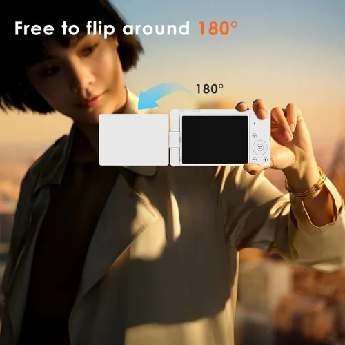Miniatura 2 de Cámara digital 4K para fotografía Cámara de vlogging de 64MP para video de YouTube 2.8 pulgadas, 270°, cámaras de viaje con zoom 16X con tarjeta
