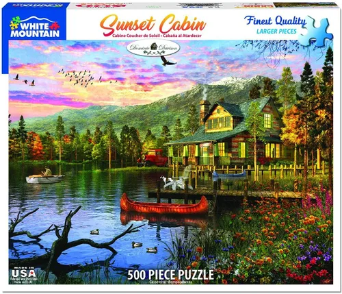Miniatura 2 de White Mountain Rompecabezas de 500 piezas con diseño de lago, montaña y primavera, piezas grandes, regalo para adultos y personas mayores de 18 x 24
