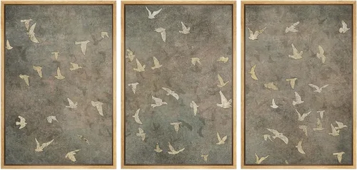 Miniatura 125 de SIGNWIN Lienzo enmarcado para pared, juego de arte abstracto de serenidad costera, ilustraciones abstractas junto al mar, arte moderno, decorativo