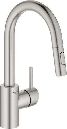GROHE 31479DC1 Grifo de cocina con barra desplegable Concetto con pulverizador. 1.75 GPM, Supersteel (acero inoxidable)