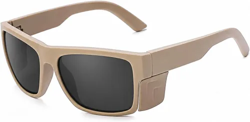 Miniatura 23 de Lentes de sol de seguridad para hombre, negro mate, lentes de sol de seguridad polarizados, cumplen con las normas ANSI Z87+, protección UV