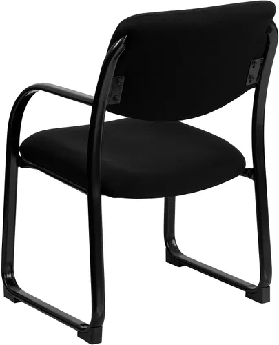 Miniatura 8 de Flash Furniture Silla de recepción lateral ejecutiva de tela negra Richie con base de trineo