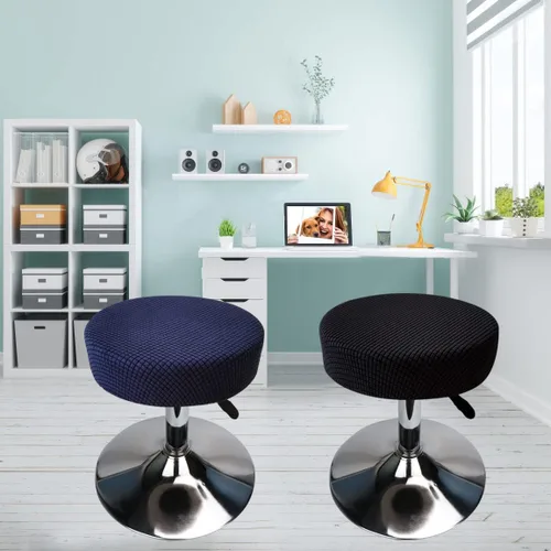 Miniatura 5 de Funda de taburete redonda de 12 a 16 pulgadas, fundas de asiento redondas para taburetes de bar, tela de lujo elástica, lavable de jacquard a prueba