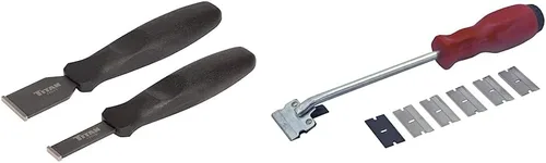 Titan 17016 - Juego de raspadores de carburo de 2 piezas y raspador de hoja de afeitar Lisle 52000, color rojo