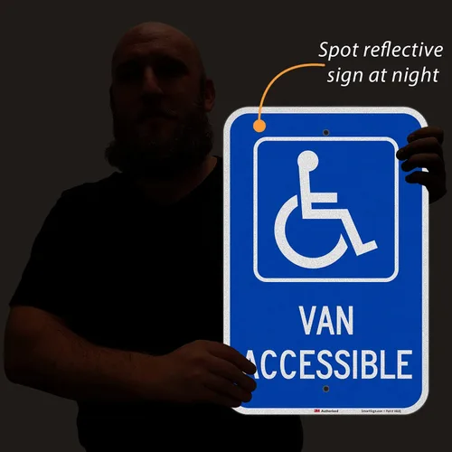 Miniatura 8 de SmartSign - K-1533-EG-12x18-D2 Letrero "Van Accesible" Aluminio reflectante de grado de ingeniero 3M de 12" x 18