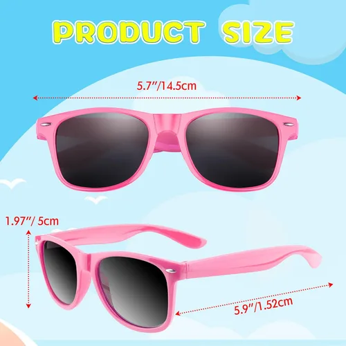 Miniatura 2 de ASTARON Paquete de 12 lentes de sol de fiesta de neón a granel para playa, boda, fiesta, piscina, suministros de fiesta