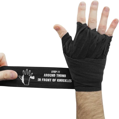 Miniatura 2 de ArrowWay Vendas de mano instructivas con instrucciones impresas para boxeo y MMA - Meister elástico de 142 pulgadas
