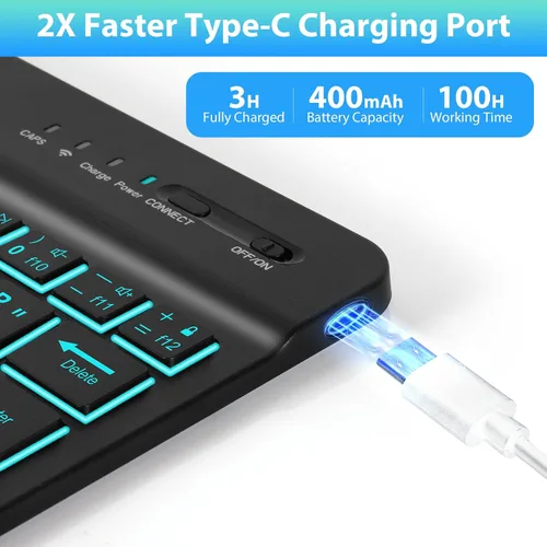Miniatura 6 de SOPPY Funda con teclado para iPad mini 7 A17 Pro 2024/iPad Mini 6 generación con teclado 2021 8.3 pulgadas, cubierta de teclado desmontable