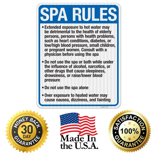 Miniatura 8 de New Mexico Spa Rules Sign, Complies with State of New Mexico Pool Safety Code, 24x30 Inches, 3M EGP Reflective .080 Aluminum, Fade Resistant, Made