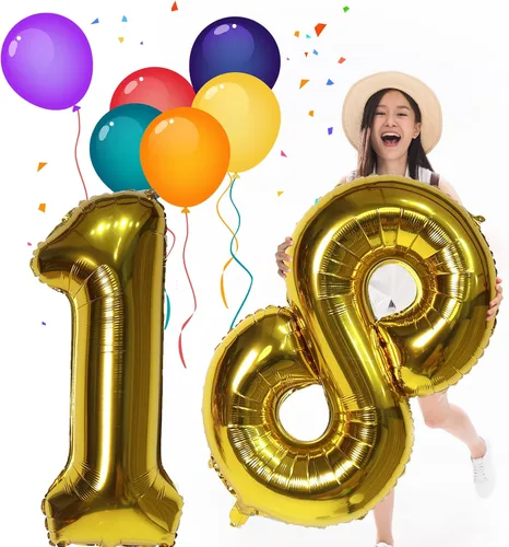 Miniatura 4 de Globos digitales dorados de 40 pulgadas, con número 10, globos de helio para decoraciones de fiesta de cumpleaños y suministros para decoración