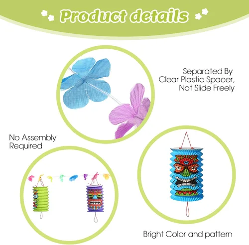 Miniatura 3 de 2 piezas de decoraciones hawaianas para fiestas de Luau de 10 pies, tiki y flores, pancartas Tiki tropicales para fiestas, decoración tropical Luau