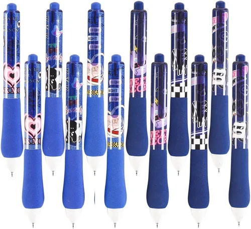 Bolígrafos de gel retráctiles Unvoltage Gen Ink Rollerball Juego de bolígrafos de tinta negra de 0.020 in, juego de 12 bolígrafos de escritura
