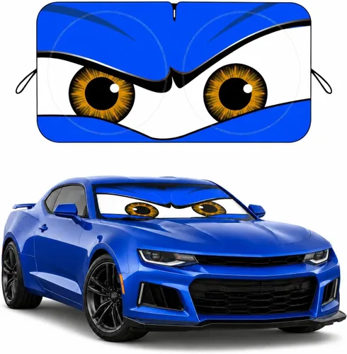 Miniatura 29 de Parasol para parabrisas de automóvil, parasol de ojos enojados rojos para parabrisas de automóvil, universal, compatible con sedán, SUV, hatchback