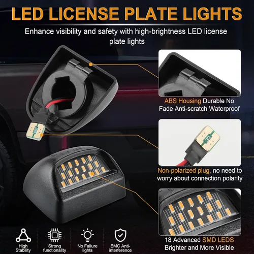Miniatura 3 de LivTee Conjunto de luz LED para matrícula, luz de etiqueta para Chevy Silverado 1500 2500 3500 1999-2013, Tahoe, Suburban, compatible con GMC Ámbar