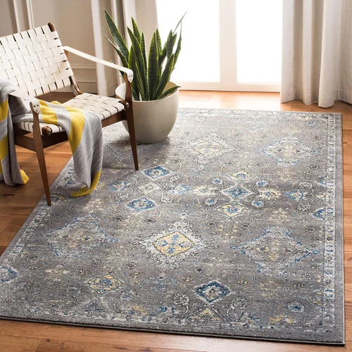 SAFAVIEH Evoke Collection EVK224G - Alfombra decorativa bohemia y oriental que no desprende pelusa, para sala de estar y dormitorio, 2 pies 2