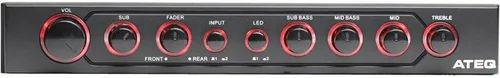 Miniatura 5 de Autotek ATEQ709 Ecualizador de audio de 4 bandas con crossover integrado de 2 vías, 9 voltios, 1/2 DIN, ecualizador de reamplificador con cruce