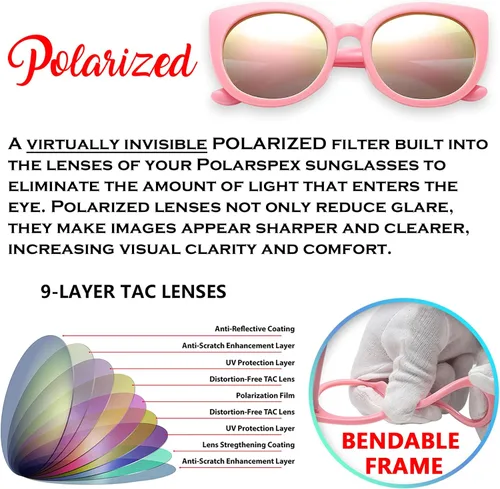 Miniatura 3 de PolarSpex Lentes de sol polarizados para niñas de 2 a 8 años