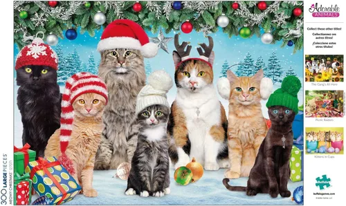 Miniatura 6 de Buffalo Games - Meowy Christmas - Rompecabezas navideño de 300 piezas - Rompecabezas colorido y festivo para adultos - Piezas cortadas