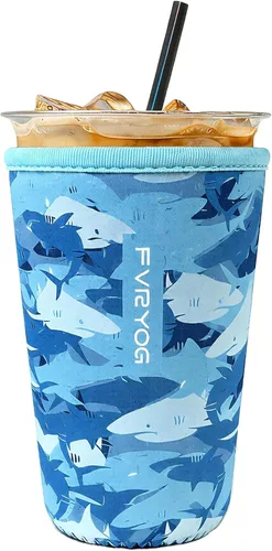 Miniatura 78 de Fundas de neopreno reutilizables aisladas para café helado, fundas para tazas de café helado, fundas para bebidas heladas y calientes