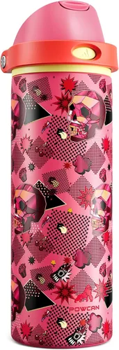Miniatura 48 de POWCAN - Botella de agua aislada, 24 oz, tapa 2 en 1, boquilla de botón, popote abatible, a prueba de fugas, acero inoxidable, para portavasos