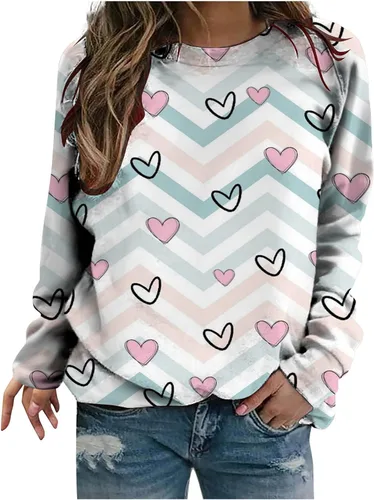 Miniatura 42 de Sudadera de manga larga con estampado de leopardo y corazón para mujer, para el día de San Valentín, sin botones, para niñas, regalos