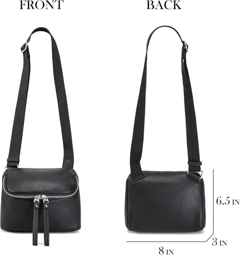 Miniatura 7 de INICAT Riñonera cruzada para mujer de cuero vegano causal para viajes, Negro II