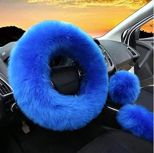 Miniatura 10 de Yontree - Juego de 3 fundas de volante modernas y acolchadas, para mujeres, jóvenes, señoras u hombres, de lana pura Australia, universales, 15 Negro