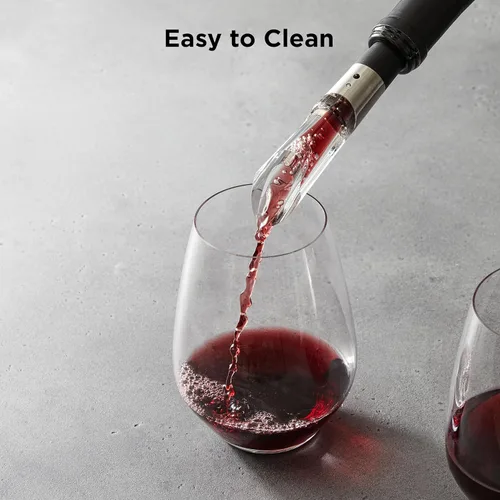 Miniatura 6 de Rabbit W6127 Aireador y vertedor de vino, diseño transparente y acero inoxidable, fácil de usar para mejorar el sabor del vino y un vertido suave