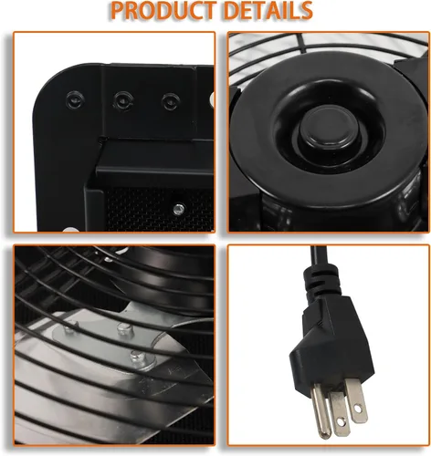 Miniatura 2 de HOSTIC Persiana de aluminio de 10 pulgadas con ventilador montado en la pared, adecuado para sótano, invernadero, cobertizo, ático, garaje