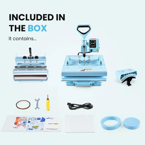 Miniatura 8 de Máquina de Prensa de Calor, Prensa de Calor de 15x15 para Camisetas con Accesorio para Tazas de Sublimación de 30oz, Prensa para Gorras, Impresión