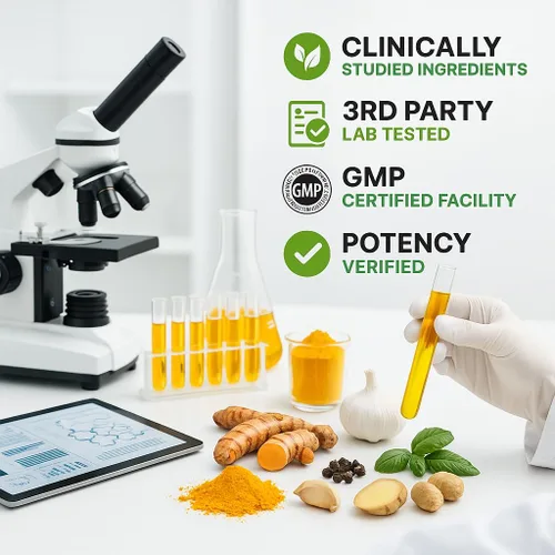 Miniatura 7 de Suplemento de curcumina de cúrcuma con BioPerine y ajo – Cápsulas de raíz de jengibre de cúrcuma de alta potencia de 2360 mg para apoyo articular