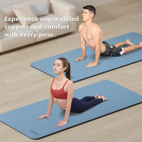 Miniatura 3 de Tapete de yoga ancho de 31.5 in, antideslizante, extra grueso, de 1/3 pulgadas, material TPE de alta resistencia, esterillas de yoga caliente