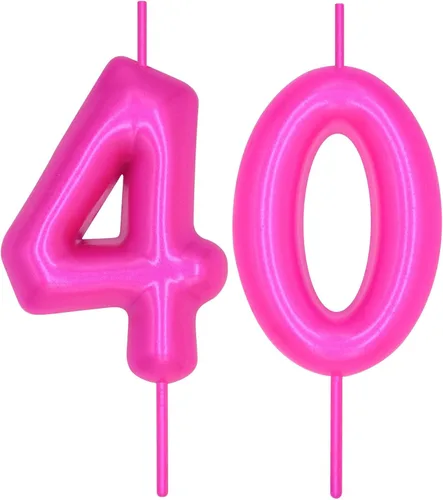 Miniatura 185 de DERVENTA Vela con números de 2.36 pulgadas, decoración perfecta para cumpleaños, brunch, postre, pastel, 1 pieza (número 0 rosa)