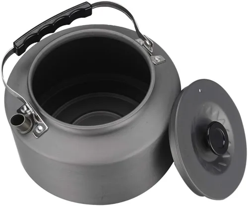 Miniatura 4 de Bulin Hervidor de Camping, Hervidor de Té Grande Portátil de 2.2L para Estufa, Calentamiento Rápido, Agua Caliente Hirviendo para Fuego Abierto