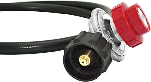 Miniatura 4 de DOZYANT Regulador de propano de alta presión ajustable de 4 pies 0-30 PSI y manguera con manómetro, se adapta a quemador de parrilla, freidora