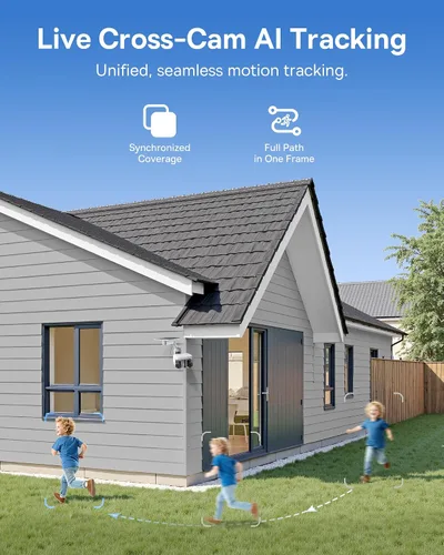 Miniatura 9 de Baseus X1 Pro Cámara de seguridad solar de doble seguimiento inalámbrica para exteriores, cámaras AI duales 3K, panorámica de 300°