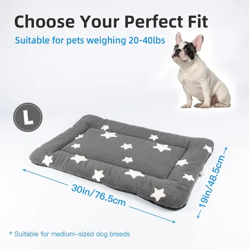 Miniatura 6 de Mora Pets - Tapete para jaula de perro, tapete para cama de perro para perros medianos, lavable, linda cama para mascotas con estrellas, cama