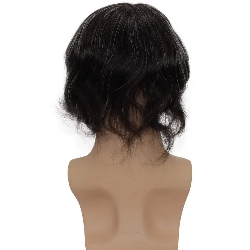 Miniatura 5 de toupee tupé para hombres 0.002 in ultra suave y transparente piel fina con bucle en V línea capilar natural para hombre, extensiones de cabello 1B