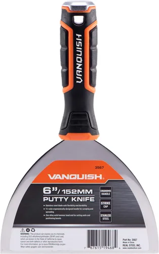 Miniatura 13 de VANQUISH Raspador de pintura de acero inoxidable 10 en 1 con mango de agarre suave y extremo de martillo de metal (3569)