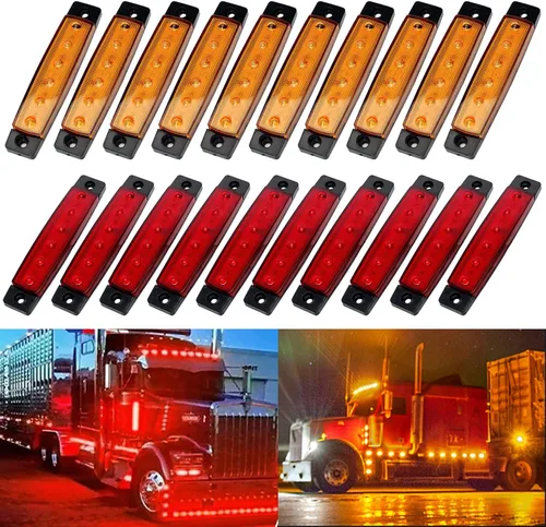 Miniatura 13 de KEING Paquete de 30 indicadores LED sellados de 3.8 pulgadas, impermeables, ámbar/rojo/blanco, 6 indicadores de marcador, lámparas de liquidación
