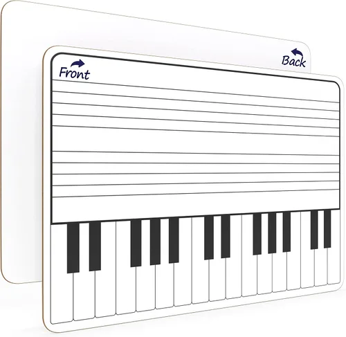 SCRIBBLEDO Pizarra blanca de borrado en seco de 11 x 14 pulgadas, portátil, duradera, portátil, de doble cara, para niños, estudiantes, músicos,
