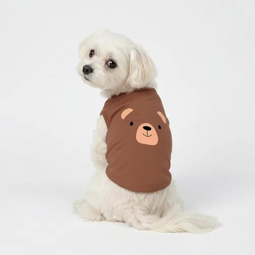 Miniatura 4 de Fitwarm Paquete de 3 camisas para perro con diseño de oso y león, ropa divertida para perros pequeños, niños y niñas, traje de verano para mascotas