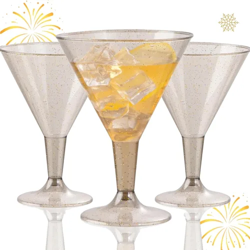 Miniatura 16 de Juego de 6 vasos de Martini Liacere, vasos de cóctel de Martini de plástico azul de 11oz con tallo, vasos de cóctel reutilizables para bar