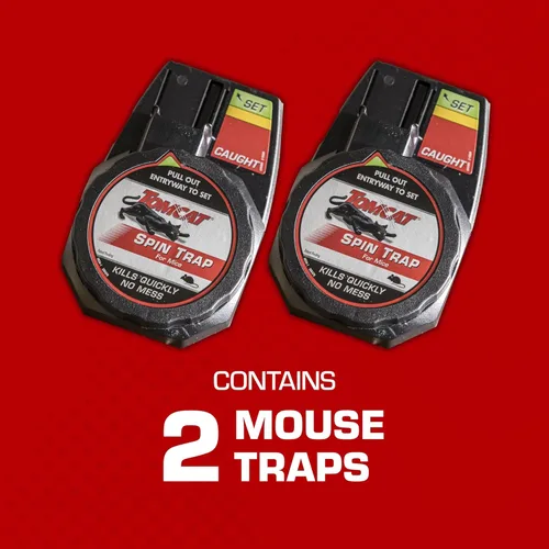 Miniatura 2 de Trampa giratoria Tomcat para ratones, trampa para ratones completamente cerrada que proporciona una muerte rápida y sin desorden, 2 trampas