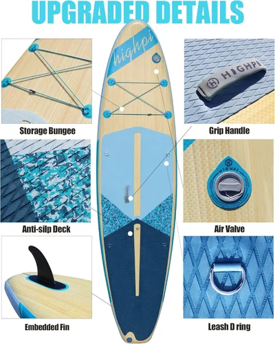 Miniatura 6 de Inflatable Stand Up Paddle Board for Youth and Adults – Wide Sup with Premium Accessories, Blow Up Paddleboard for Surfing, Fishing, Yoga & More
